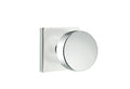 Round Knob Passage Set with Square Rosette Satin Brass X4901