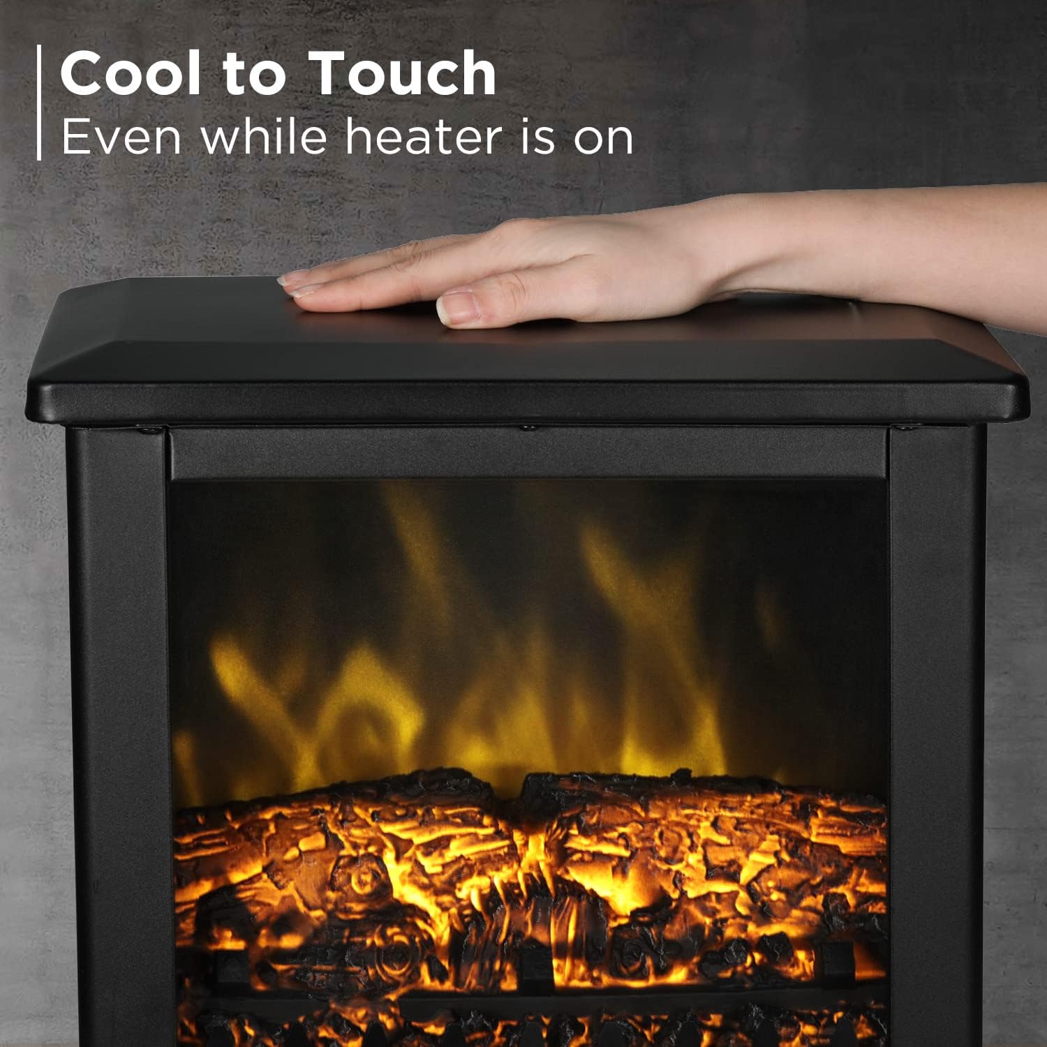 Compact Electric Fireplace Stove, Freestanding, 18" 1400W D9440