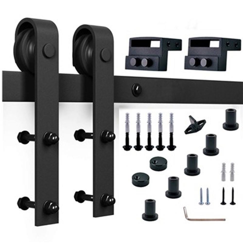 Paneled Wood Barn Door with Installation Hardware Kit P517165