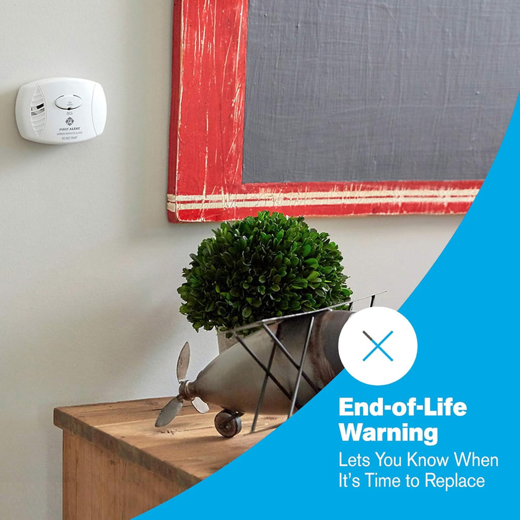 Carbon Monoxide Detector, Battery Operated, White, 3-Pack V170807