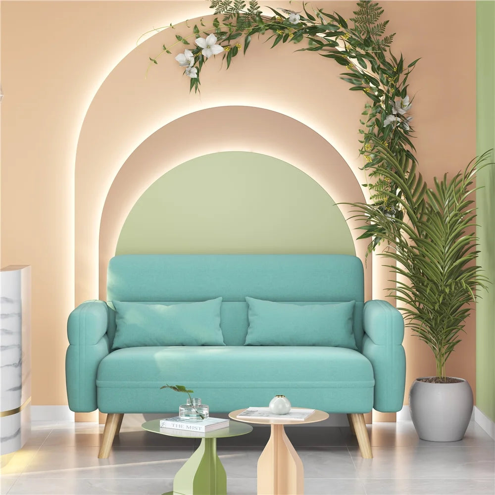Aquamarine 2 Seater Sofa with Solid Wood Legs X97586