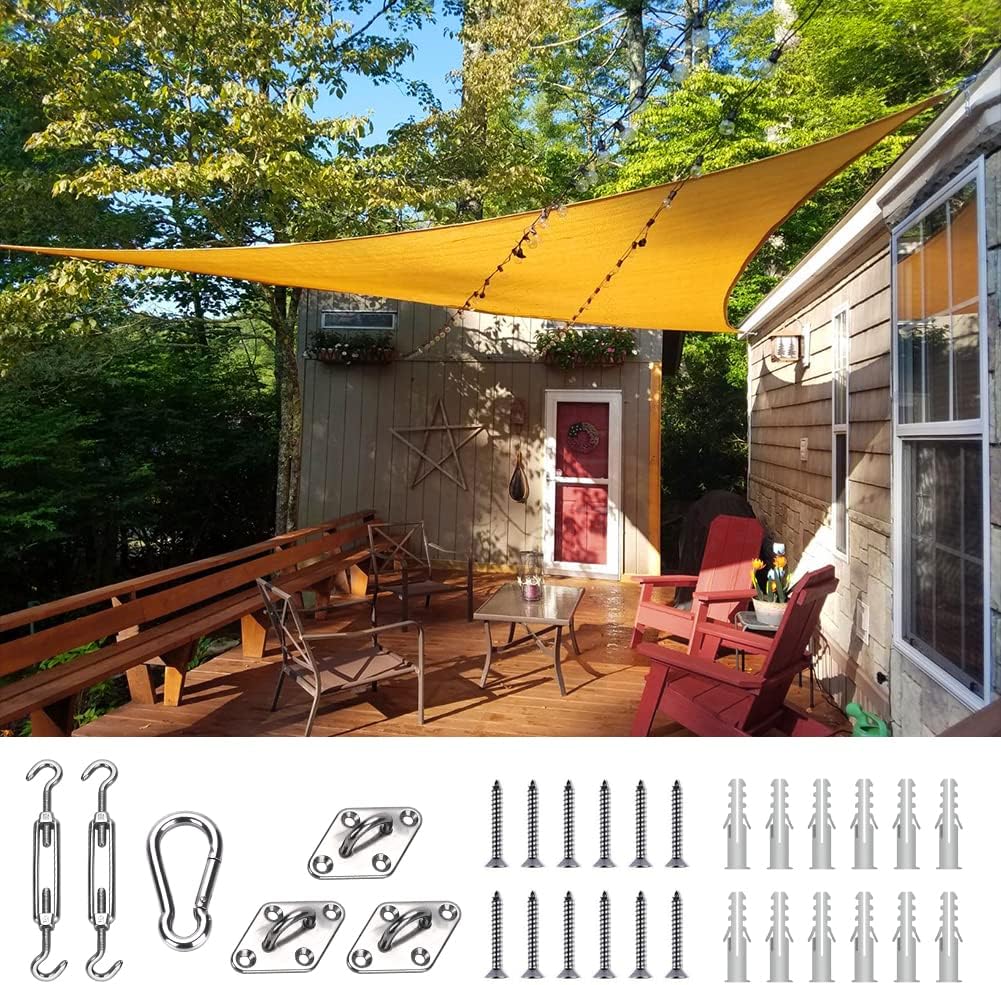 24x24 Ft 185G HDPE Square Sun Shade Sail Canopy H61906