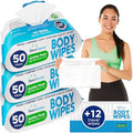 100 XL Shower Wipes + 8 Travel Bath Wipes, 9" x 12" Extra Thick Disposable Washcloths K939