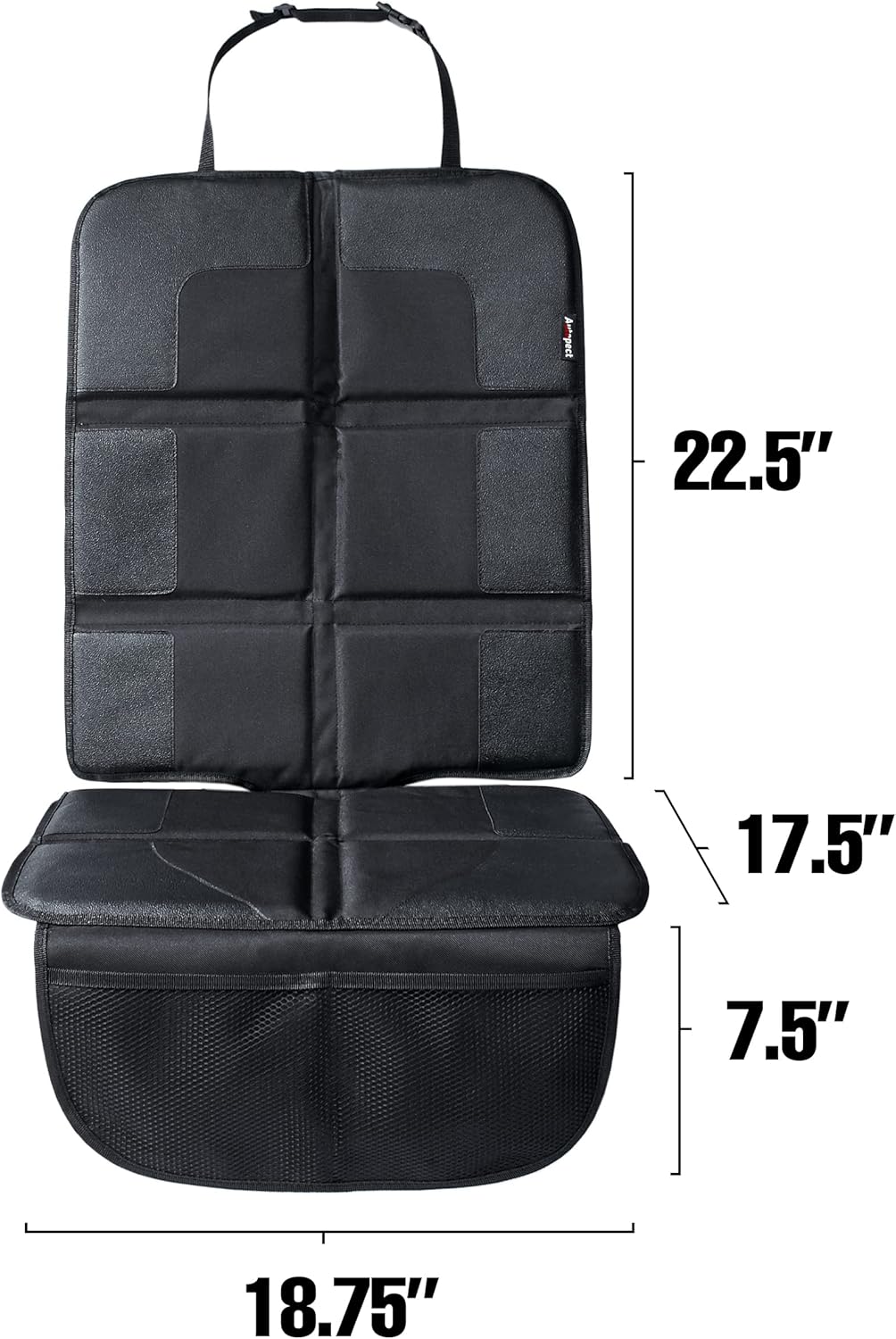 Car Seat Protector, Waterproof 600D Polyester, Non-Slip Backing, 2 Large Pockets F13624