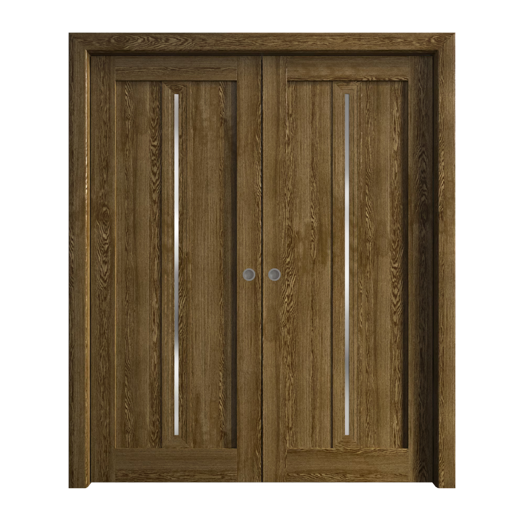 Sliding French Double Pocket Doors 48 x 84 inches Solid Wood H807