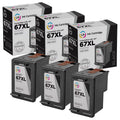 Black High Yield 3-Pack Remanufactured Replacement for HP 67XL E99931
