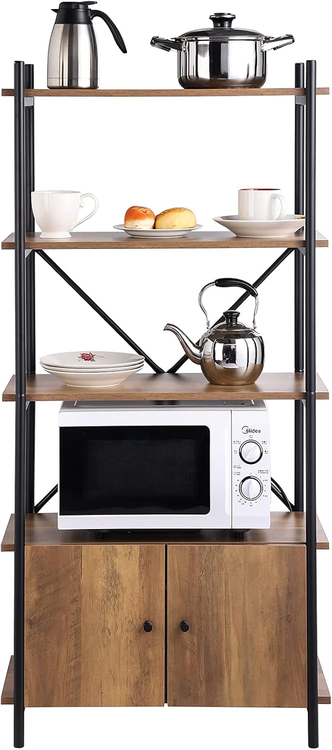 4-Tier Kitchen Storage Shelf with Cabinet X5030