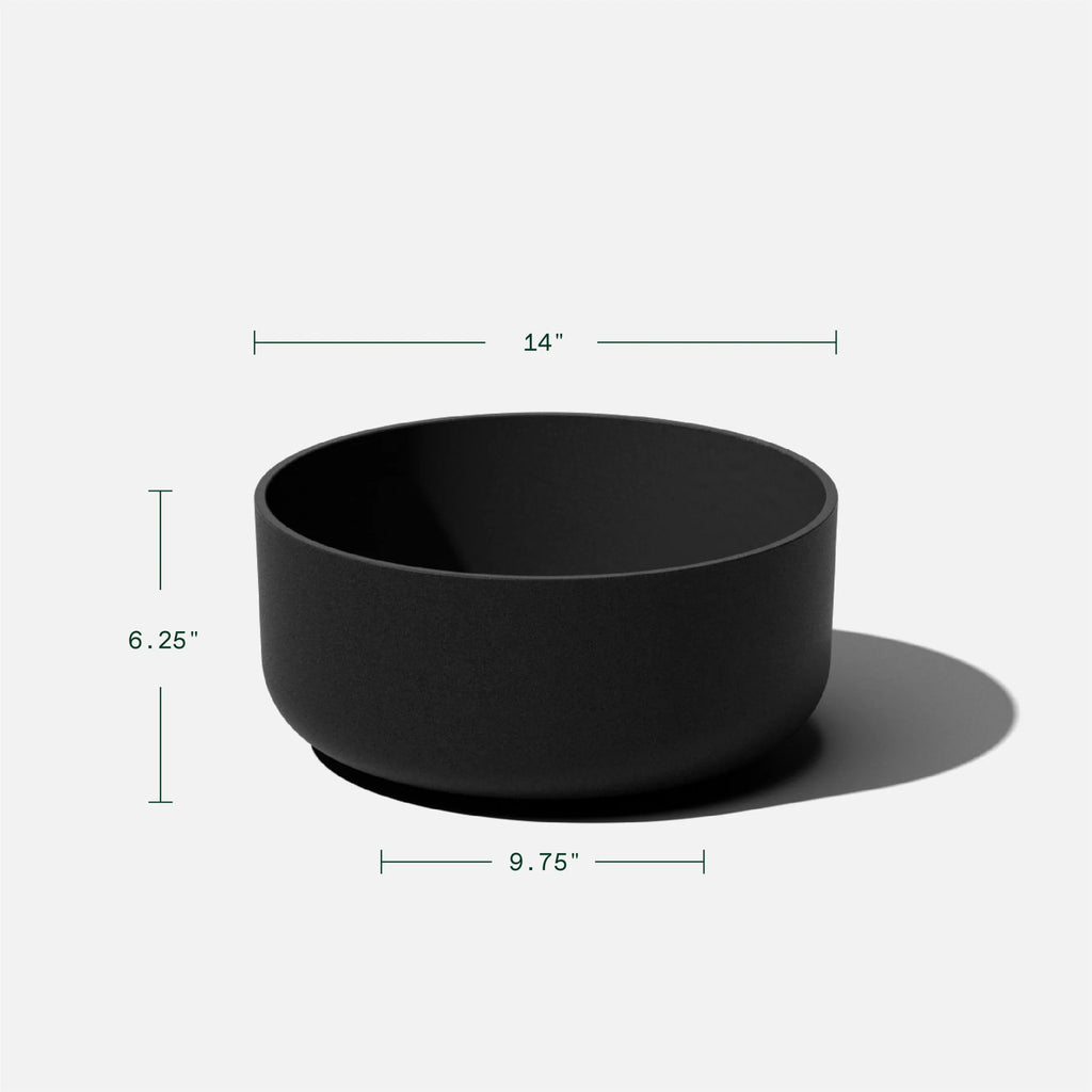 Kona Bowl 14" Plastic-Stone Planter 2-Pack Black A490658