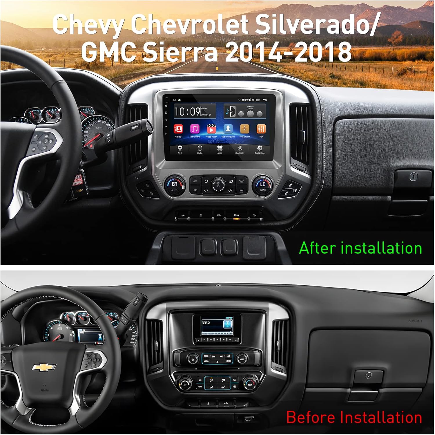 Android 10.0 Car Stereo with Carplay, Bluetooth, AHD Rear View Camera A568419
