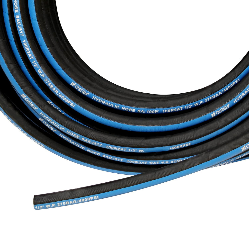 1/2 Inch x 100 Foot Hydraulic Hose with Rubber Protector Sleeve, 4000 PSI S31817