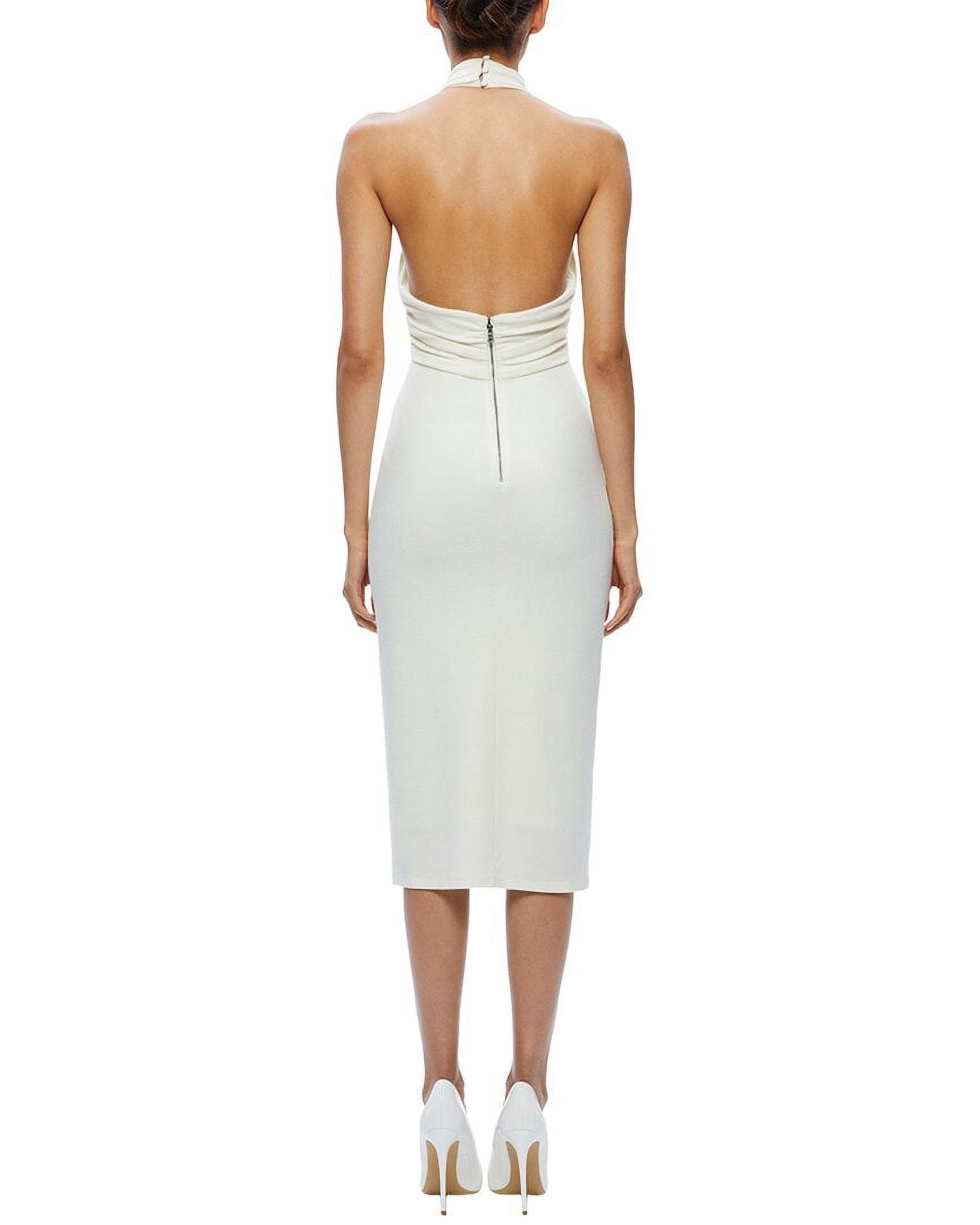 Suellen Twist Neck Wool Midi Dress H4150