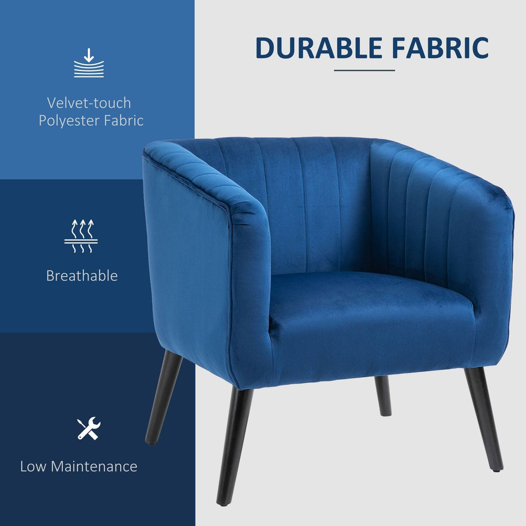 Blue Velvet Accent Armchair Y169015