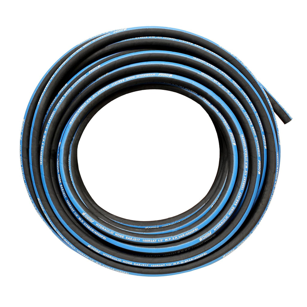 1/2 Inch x 100 Foot Hydraulic Hose with Rubber Protector Sleeve, 4000 PSI S31817