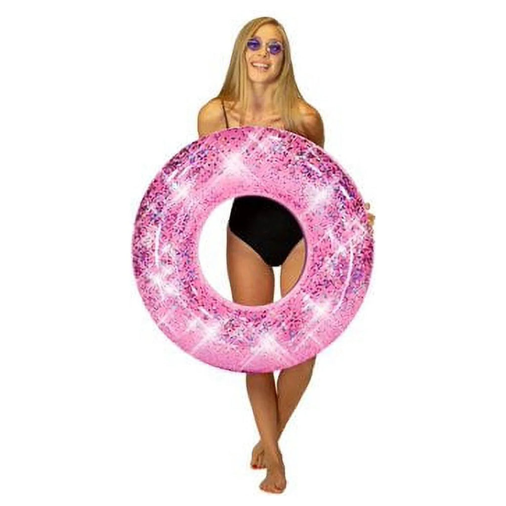 Pink Glitter Inflatable Swim Ring (48 Inch) L255