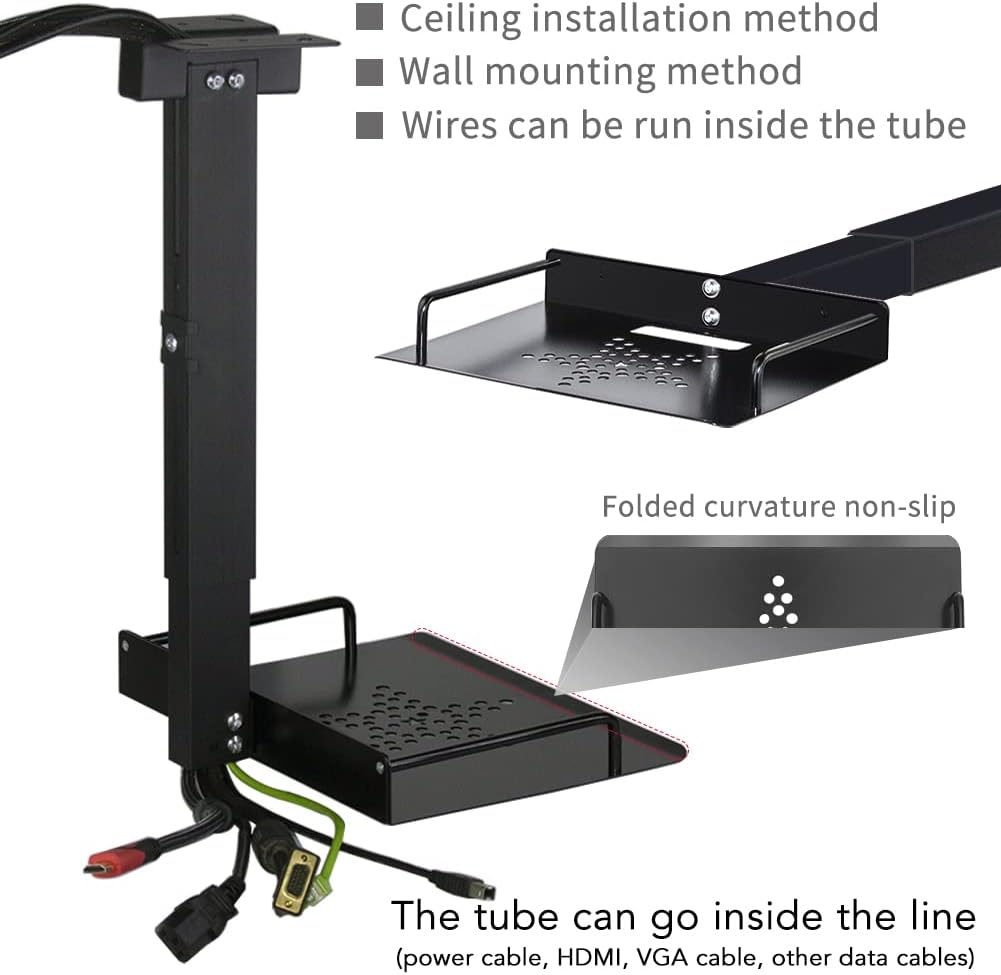 Universal Ceiling Mount with Tray, 11.4-22 inches Adjustable, Aluminum Alloy X4349