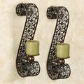Ivory Beige Metal Wall Sconce Pair, Set of Two, 16 Inches High Z55813