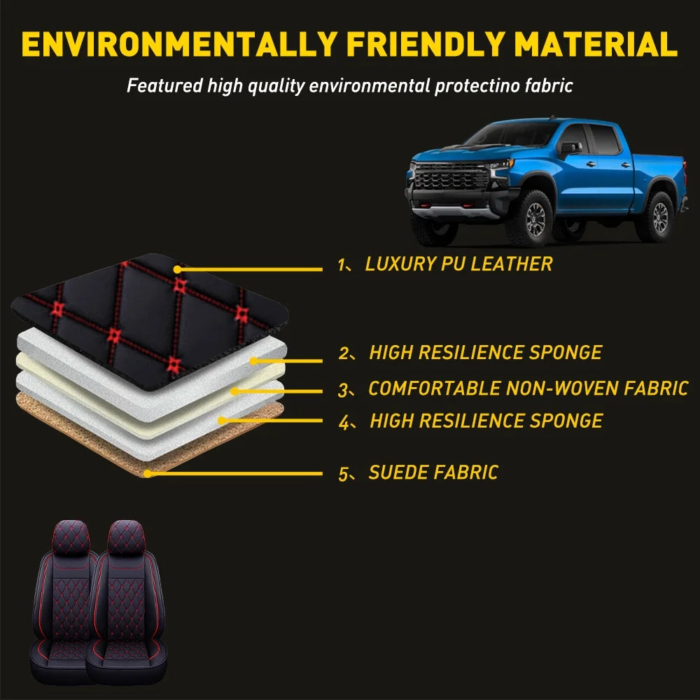 Black-Red Full Set Car Seat Covers F690