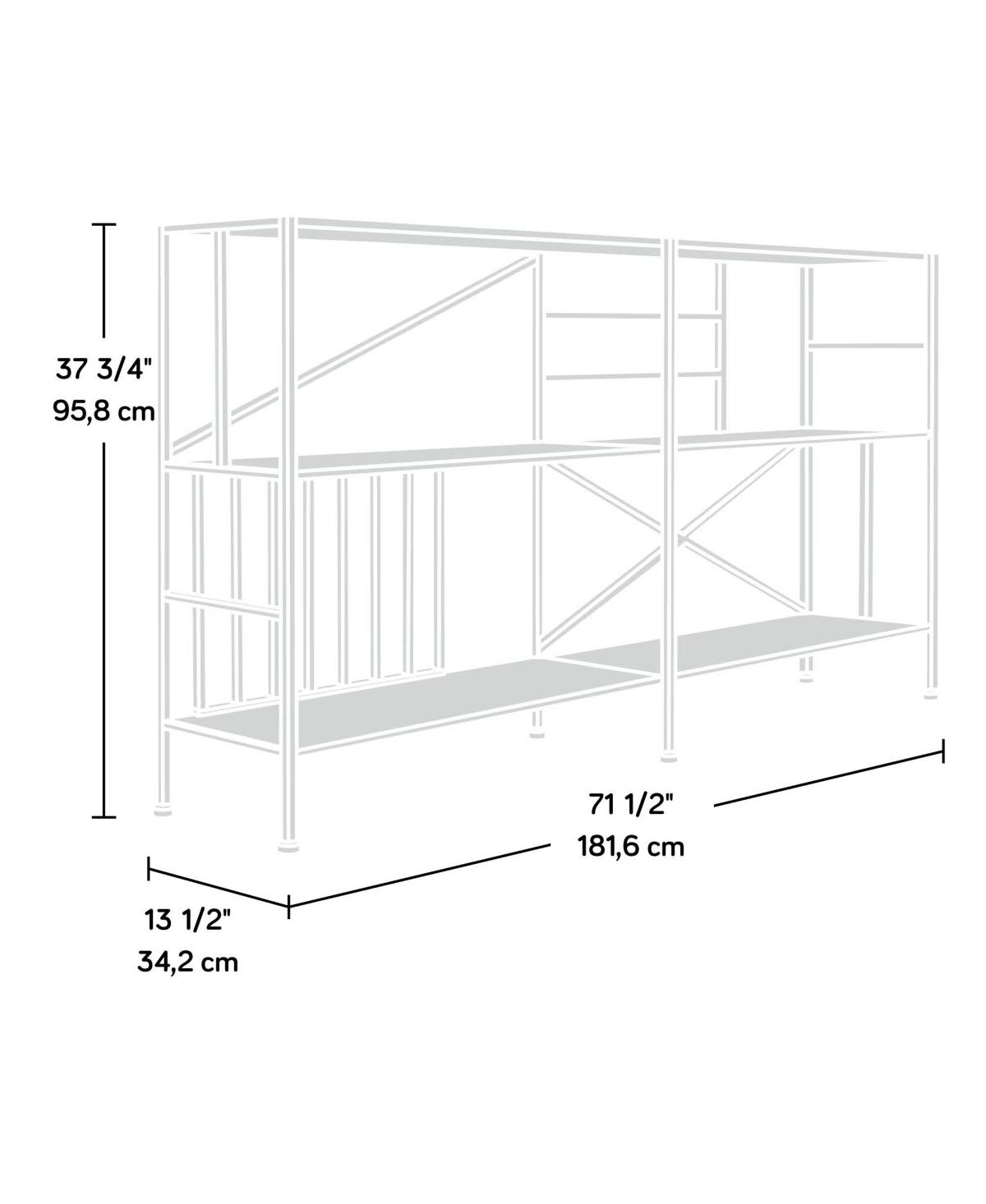 Black 2 Shelf Bookcase X15258