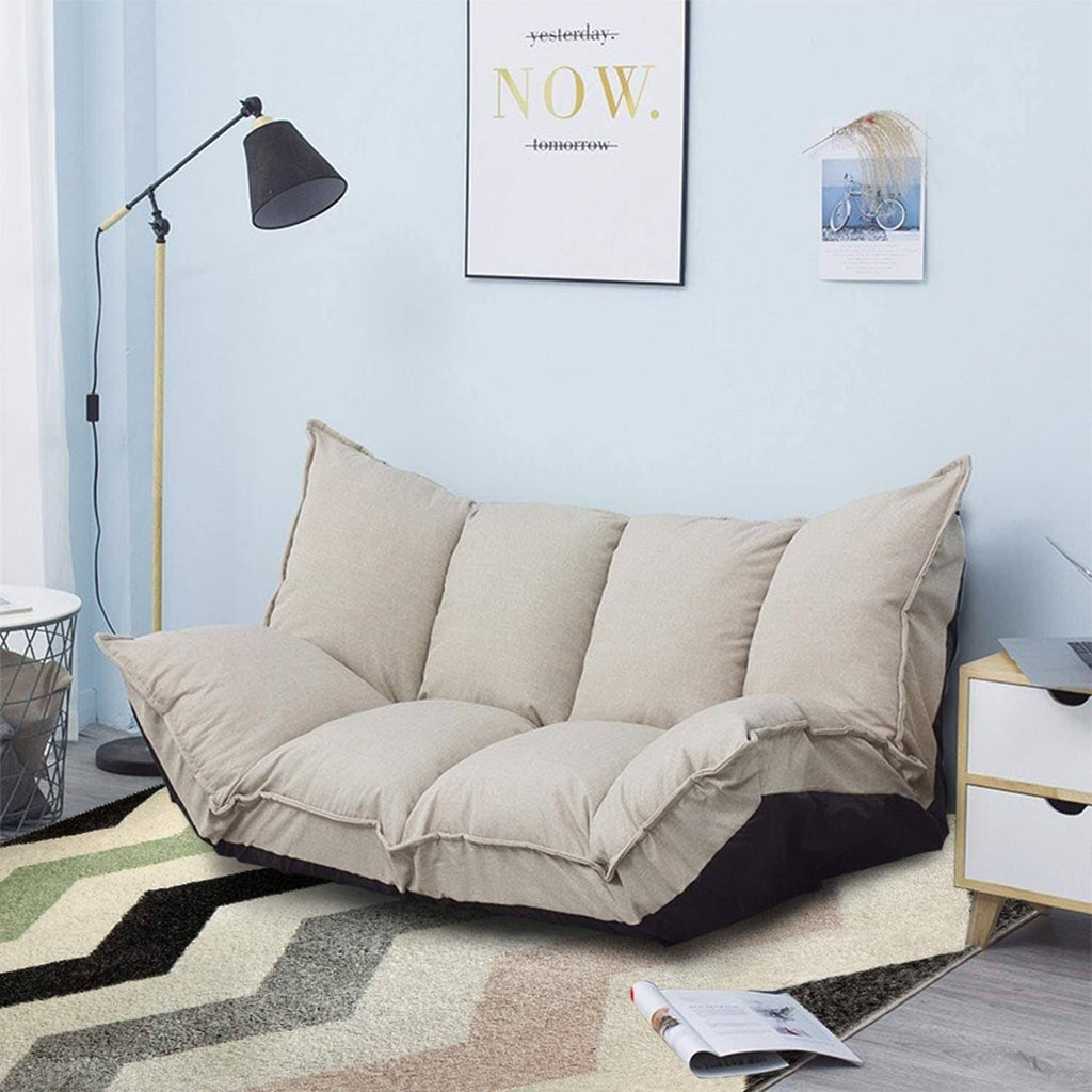 Beige Adjustable Folding Sofa Bed V6083