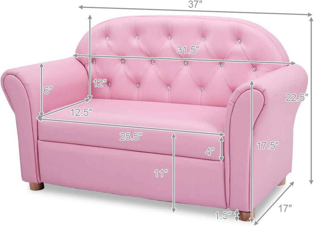 Pink 2 Seat Kids Sofa Bed L4471