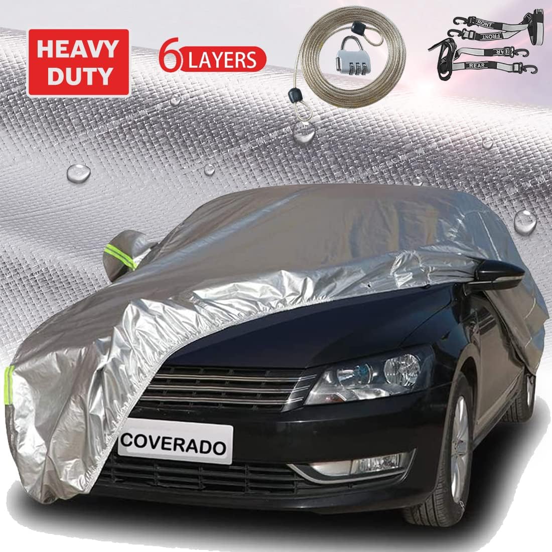 Waterproof 6 Layers Outdoor Full Exterior Car Cover V8554
