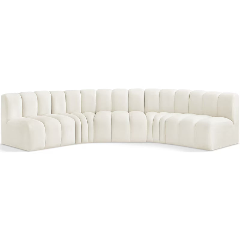 Cream Velvet Modular Sofa S2863