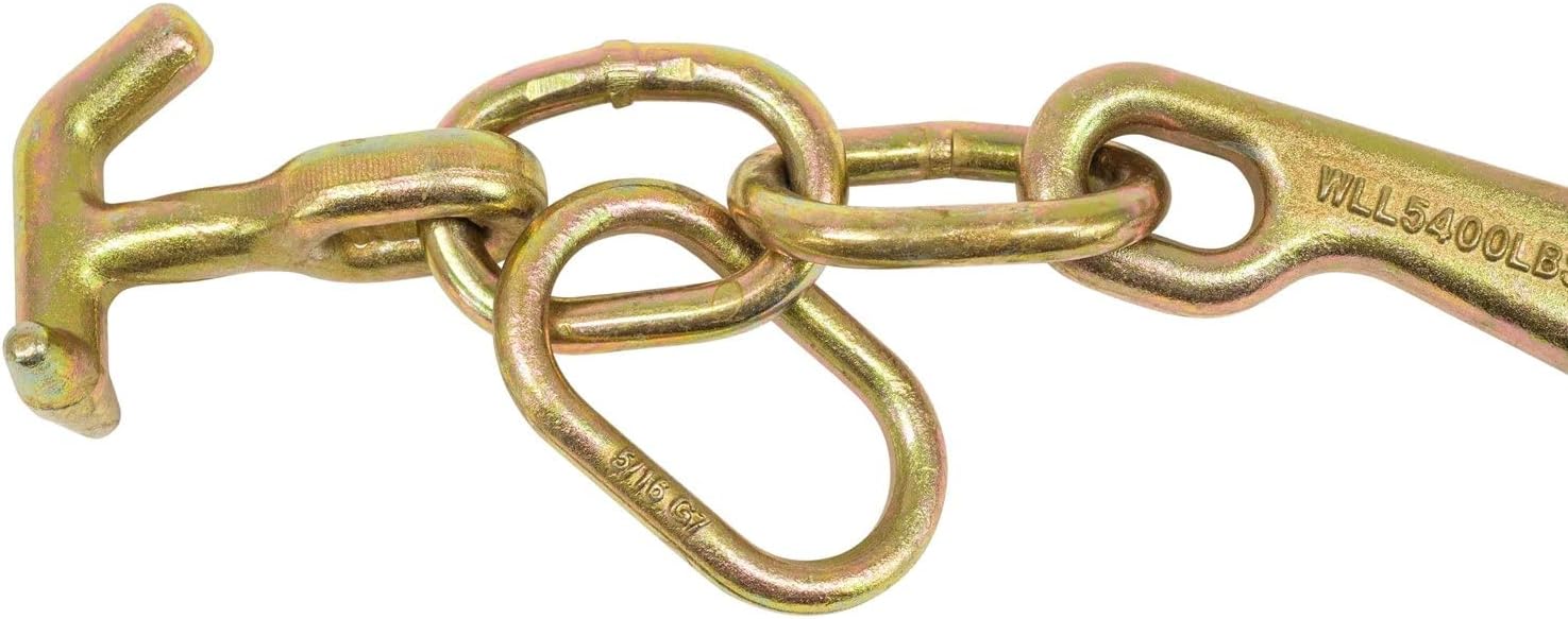 (2 Pack) 8" G70 J Hook with T-J Hooks and Enlarged Link, 5,400 lbs WLL T41427