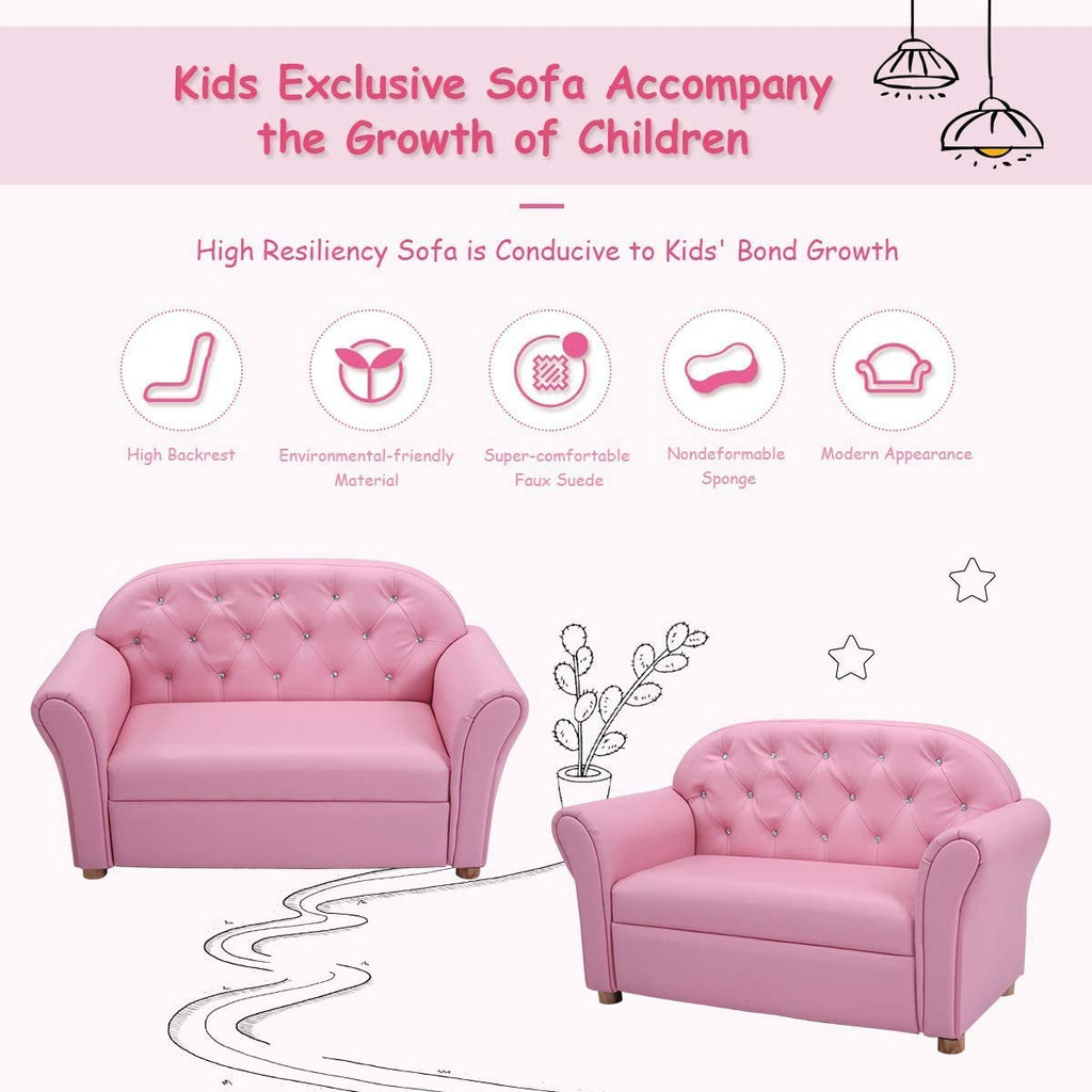 Pink 2 Seat Kids Sofa Bed L4471