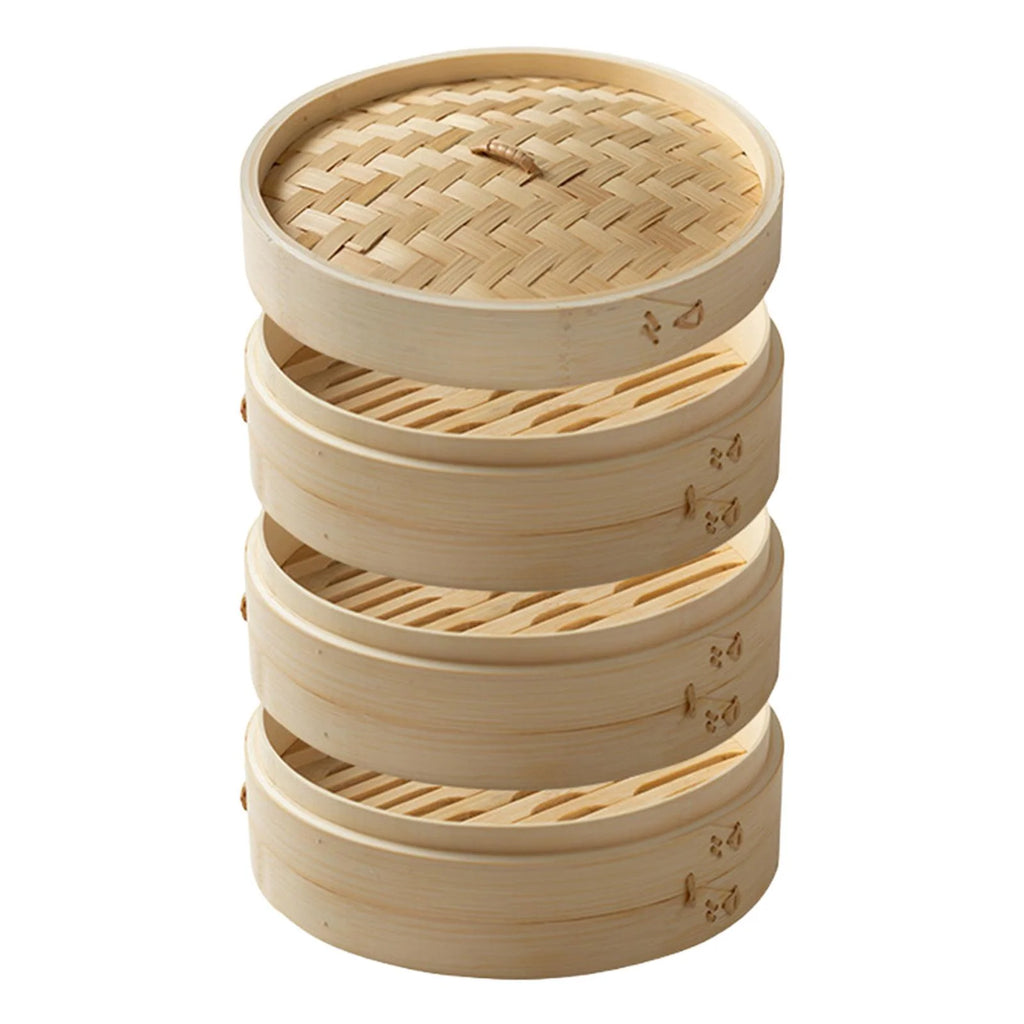 Bamboo Steamer Basket 3 Tier Dia 25.4cm Q8260