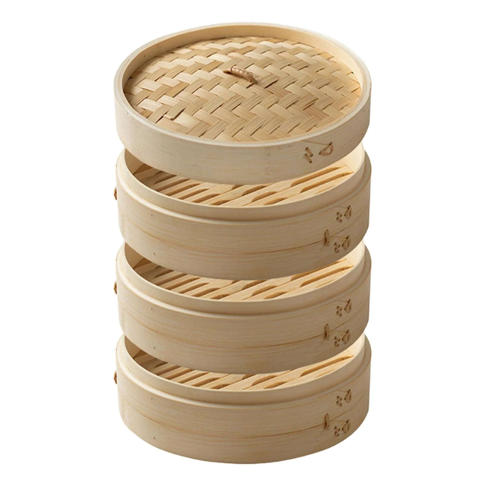 Bamboo Steamer Basket 3 Tier Dia 25.4cm Q8260