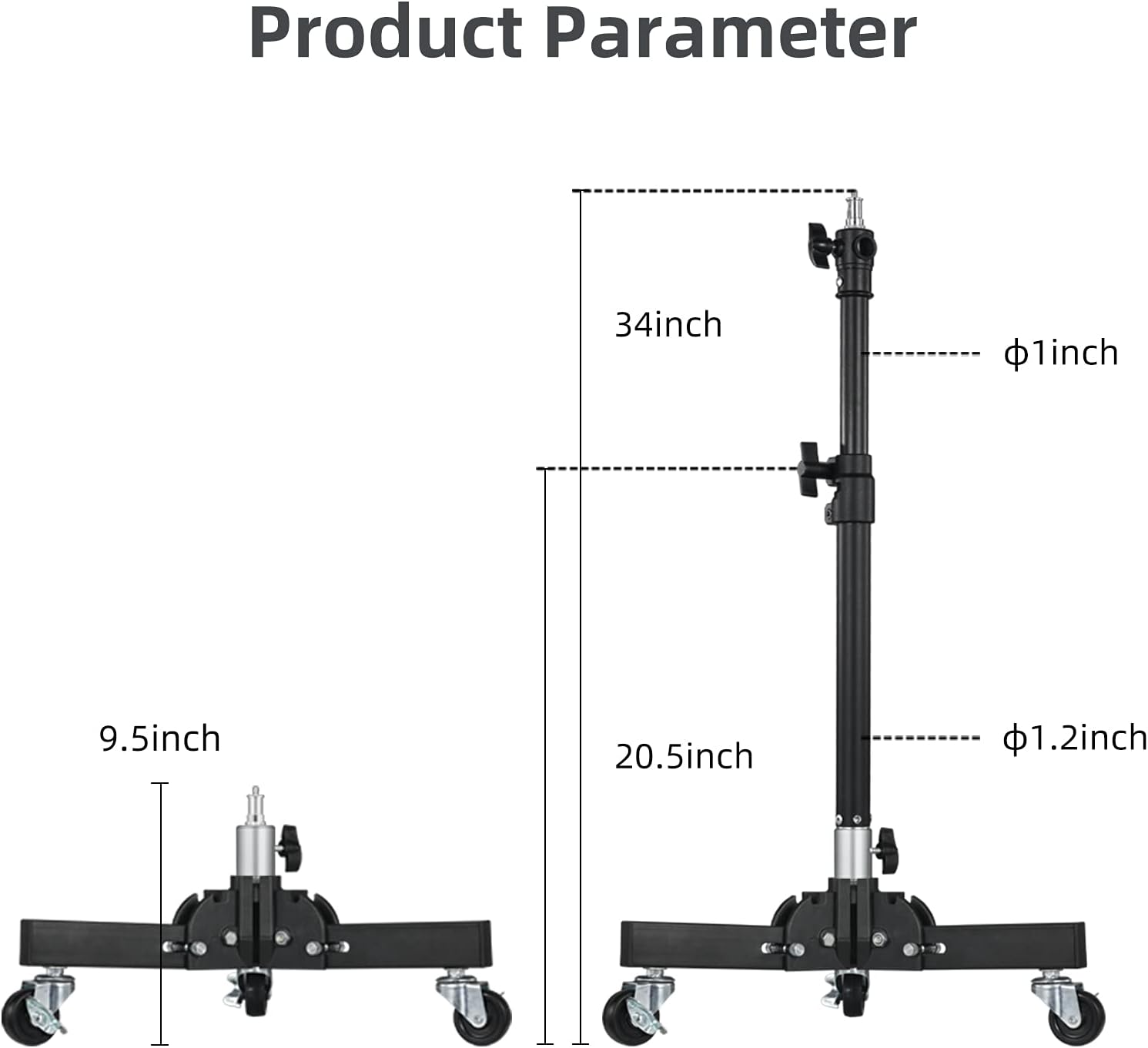 2 Pack Heavy Duty Aluminum Alloy Photography Light Stands Kit I88920
