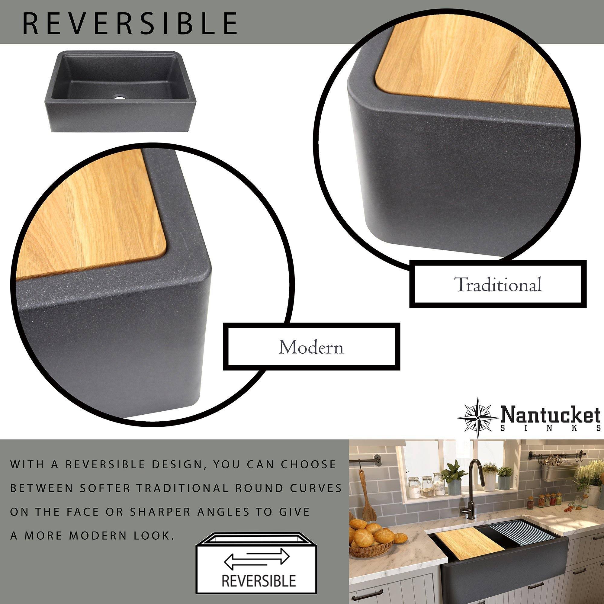 33-inch Reversible Granite Composite Apron Sink with Accessory Pack F770