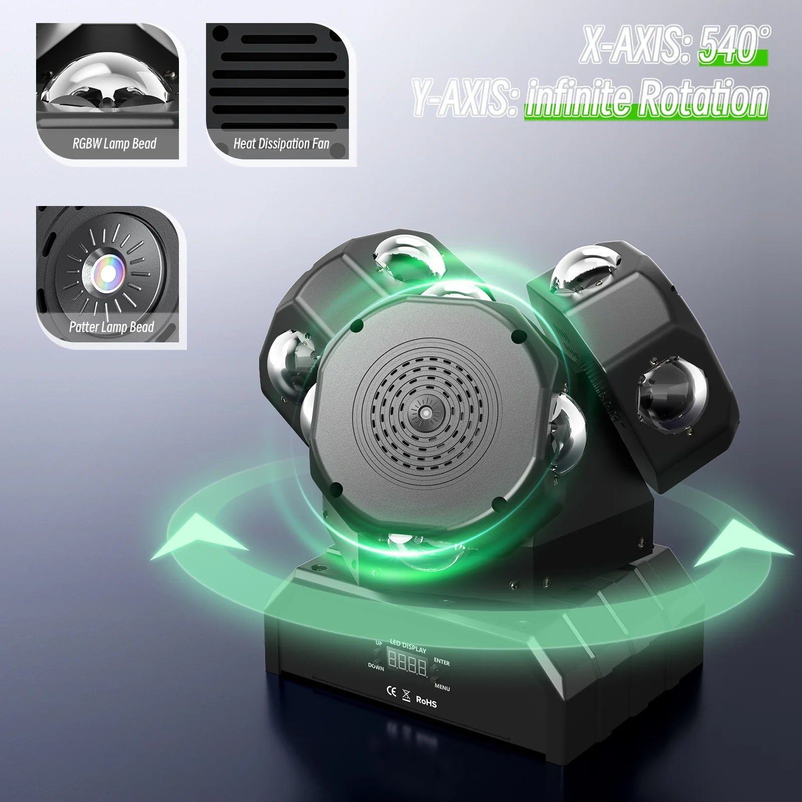 3 Head RGBW DMX512 LED Moving Head Stage Light Z472278