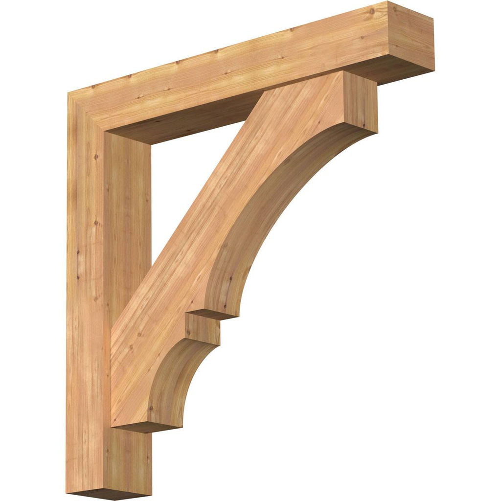 Balboa Block Smooth Bracket with Offset Brace, Western Red Cedar P381098