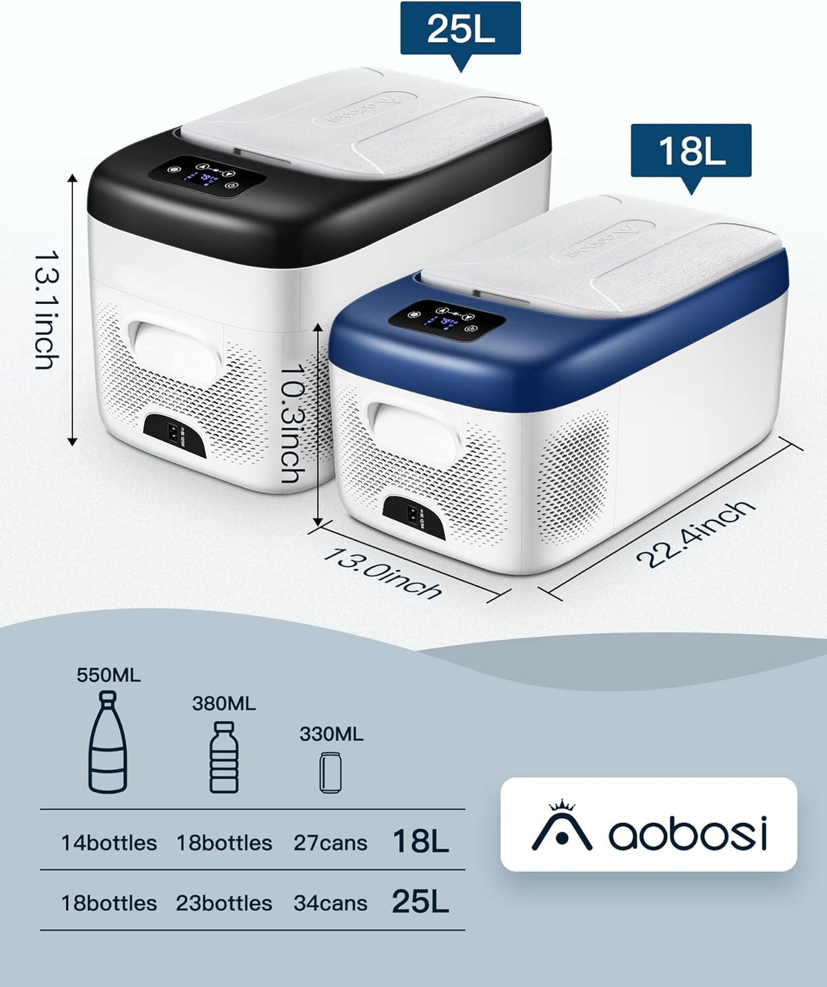 12 Volt 27 Quart Portable Car Refrigerator Freezer with APP Control E849872