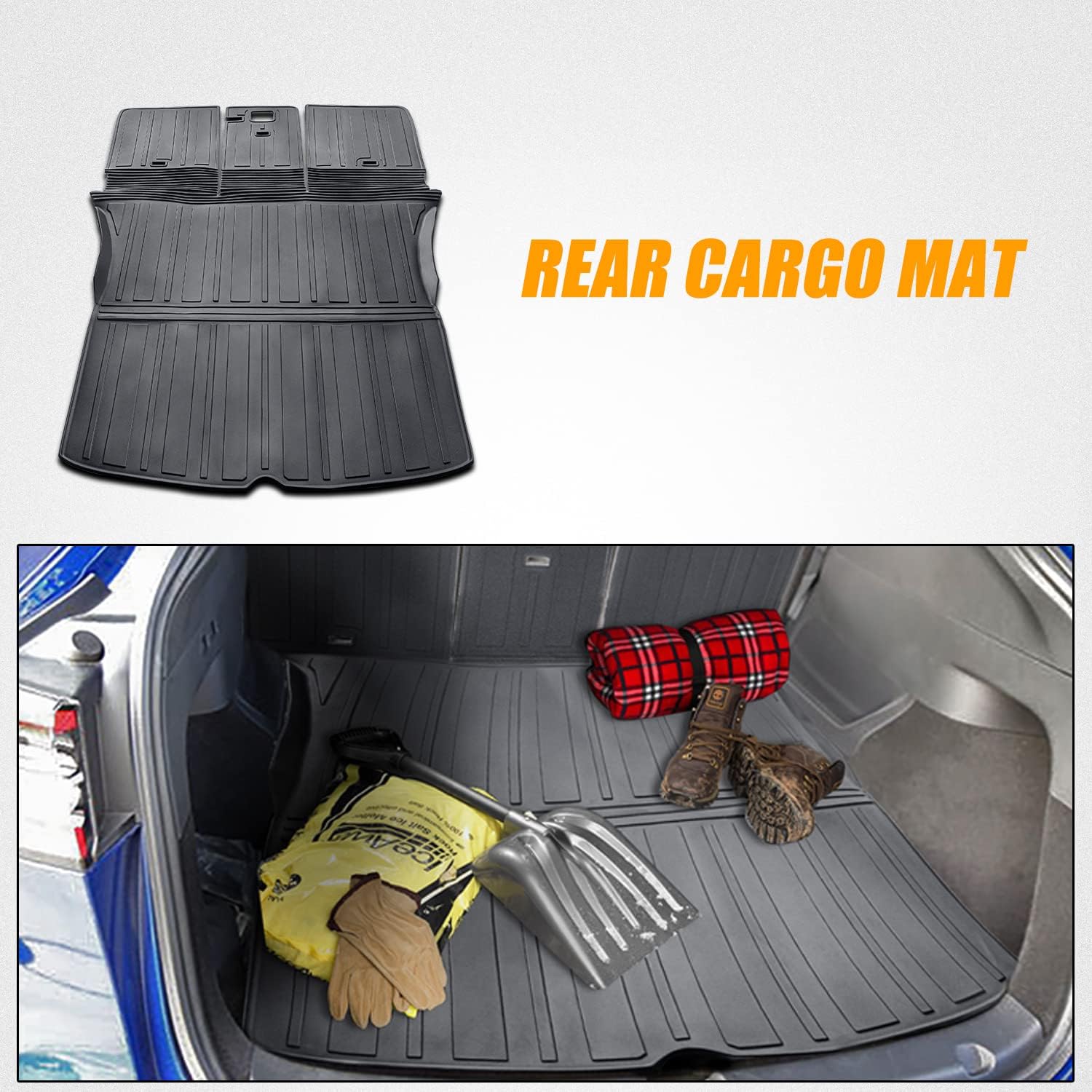 Trunk Mat Cargo Mat Back Seat Protector Rear Cargo Liner Mat with Backrest Mat Pack of 2 Q681