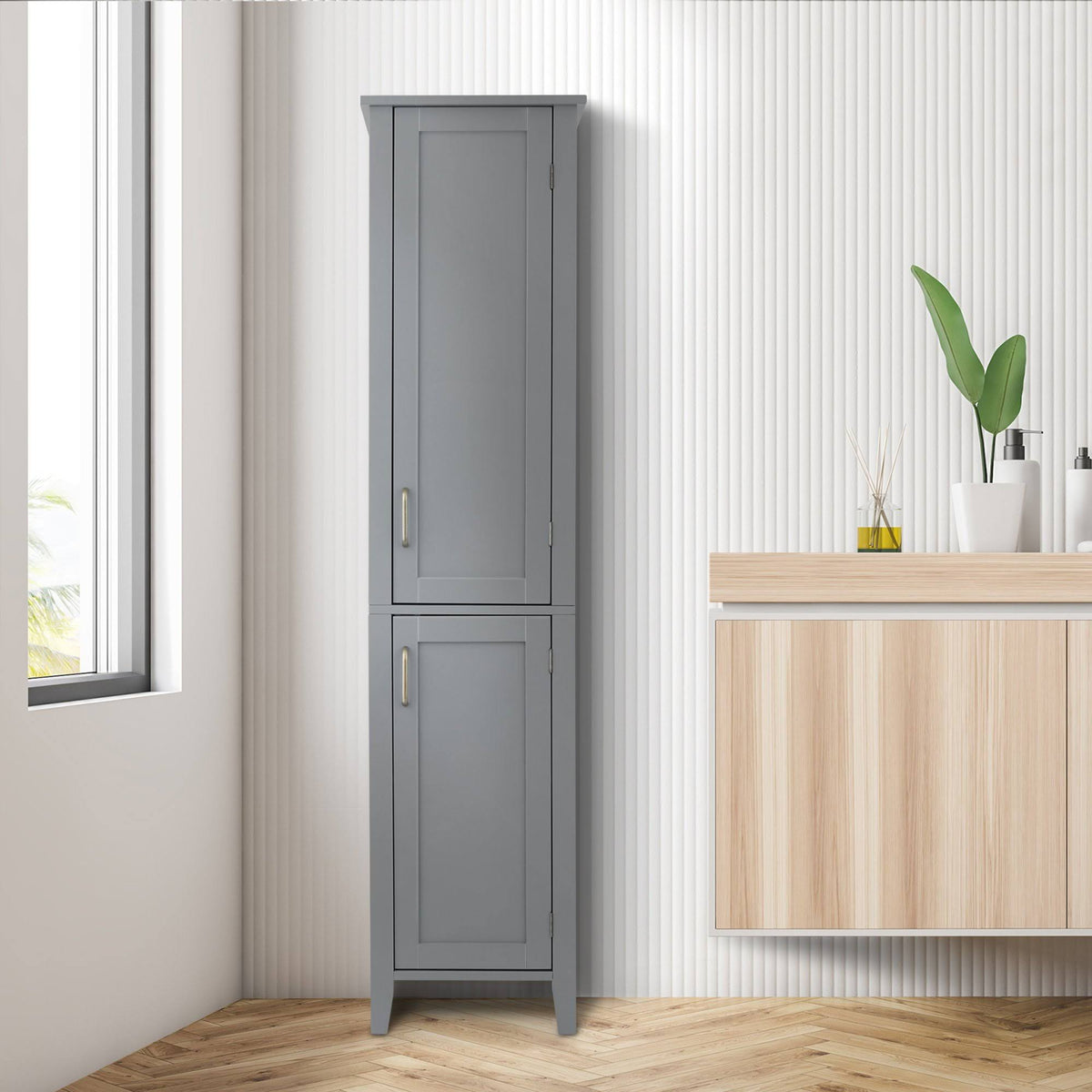 Wooden Linen Tower Cabinet Q18011