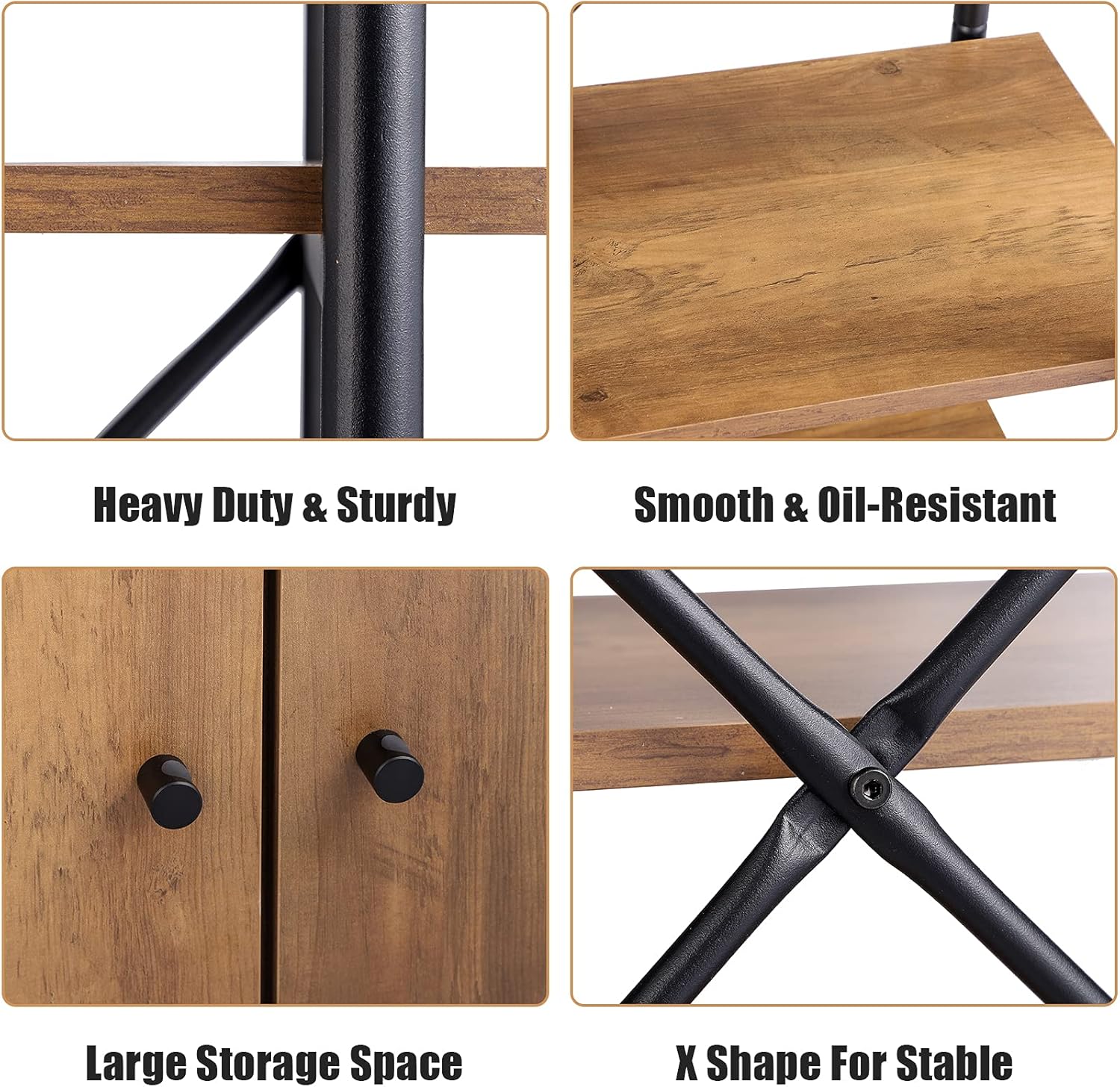 4-Tier Kitchen Storage Shelf with Cabinet X5030