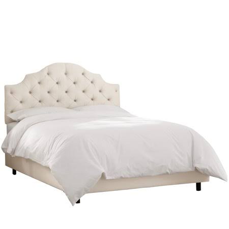 Twin Tufted Notched Bed in Shantung Pearl W51154