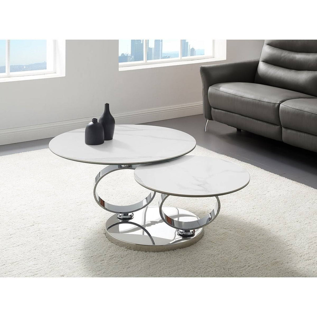 High Polished Stainless Steel Base Coffee Table A3646