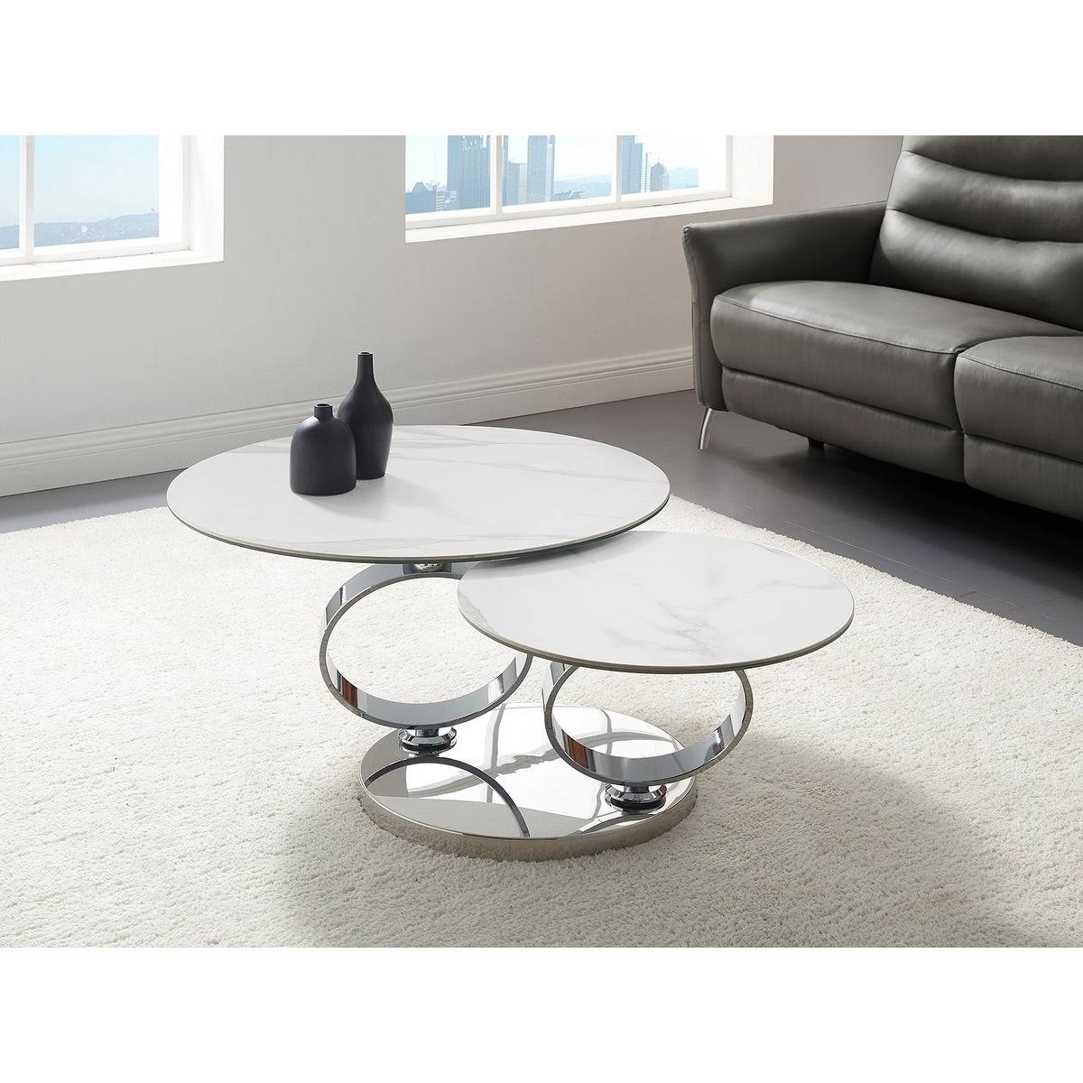 High Polished Stainless Steel Base Coffee Table A3646