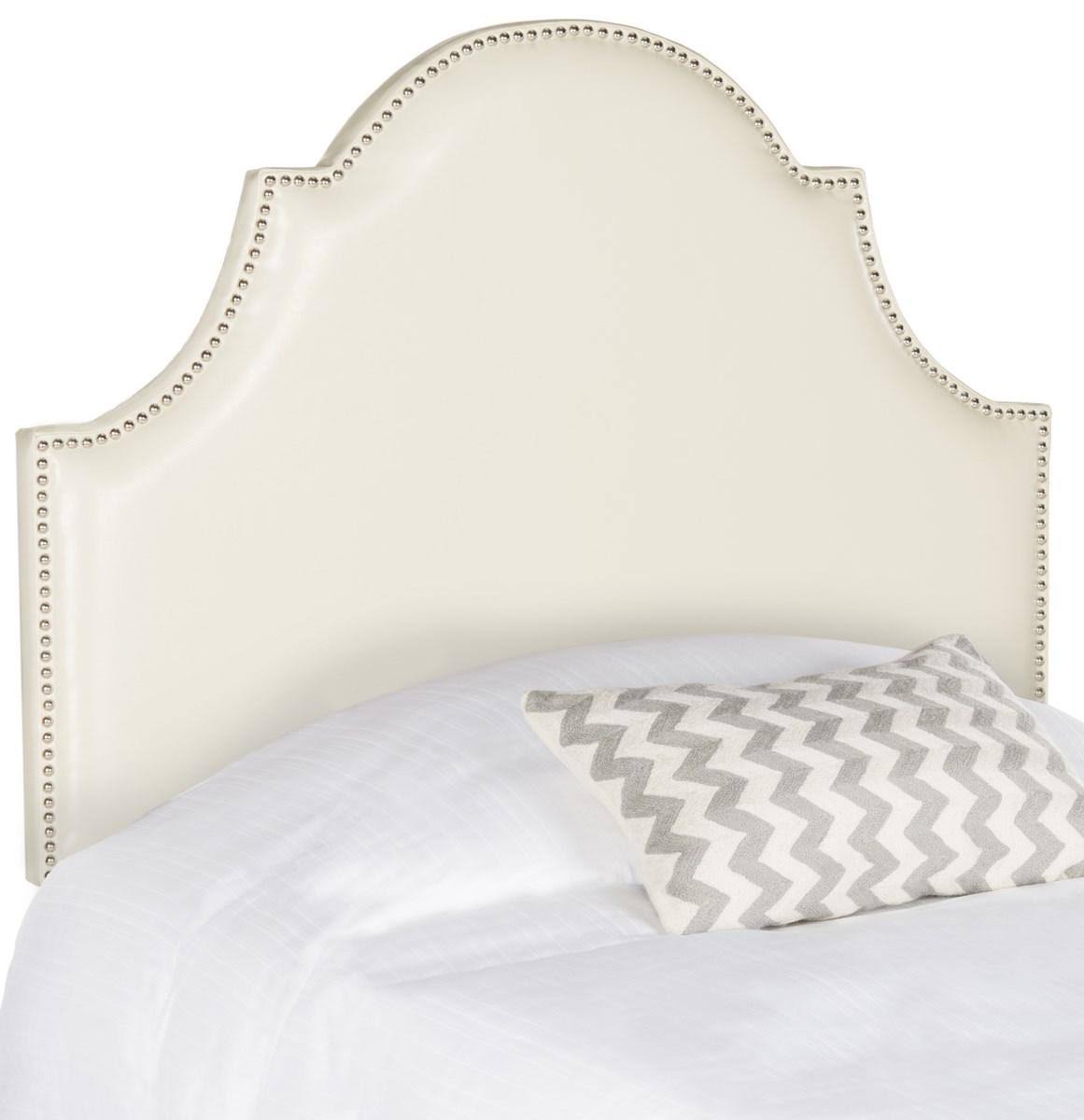 White Leather Twin Headboard U23412