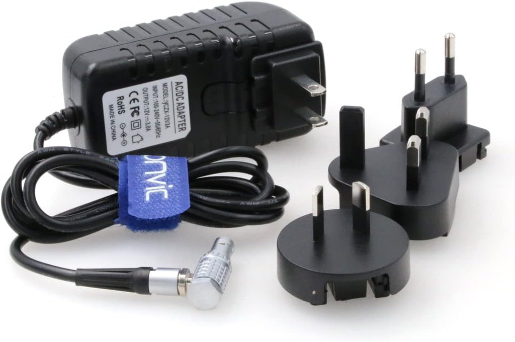 Right Angle 2 Pin to AC Power Adapter Cable with US EU Plugs Z75707