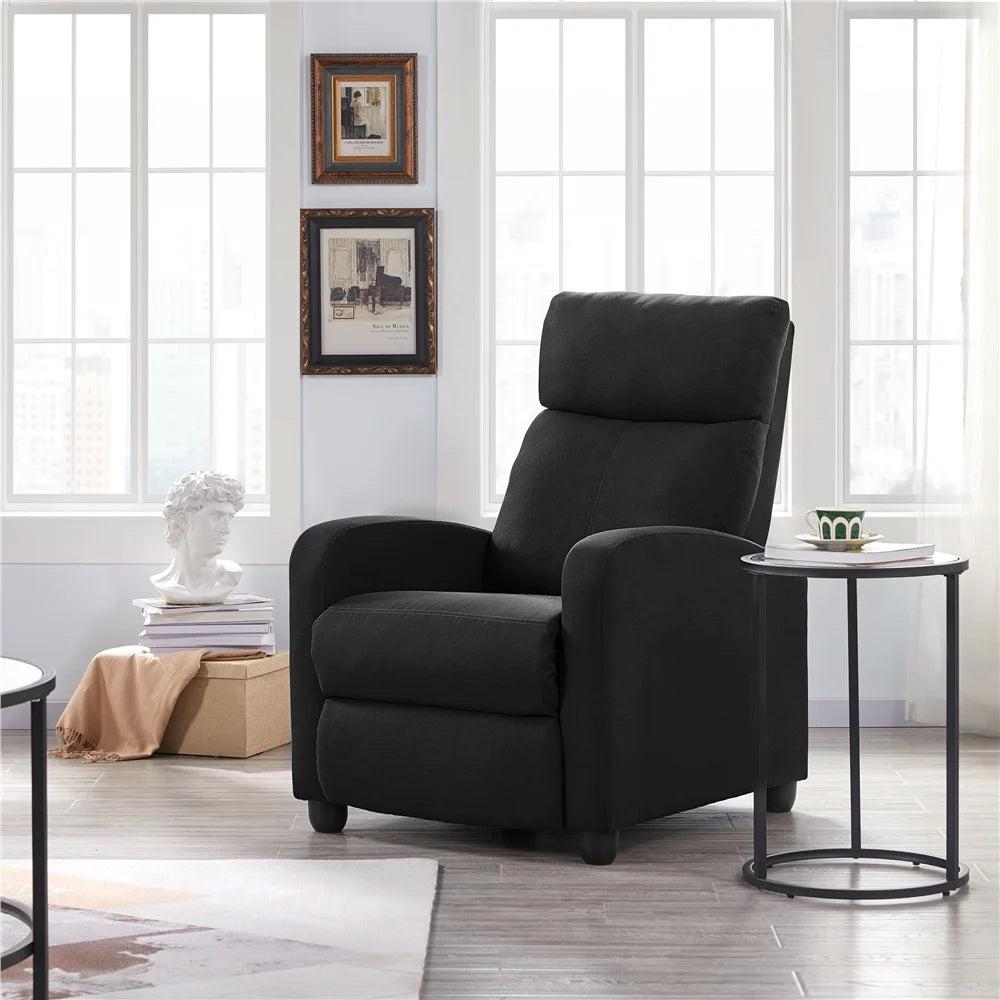 Black Fabric Recliner Set of 2 U856