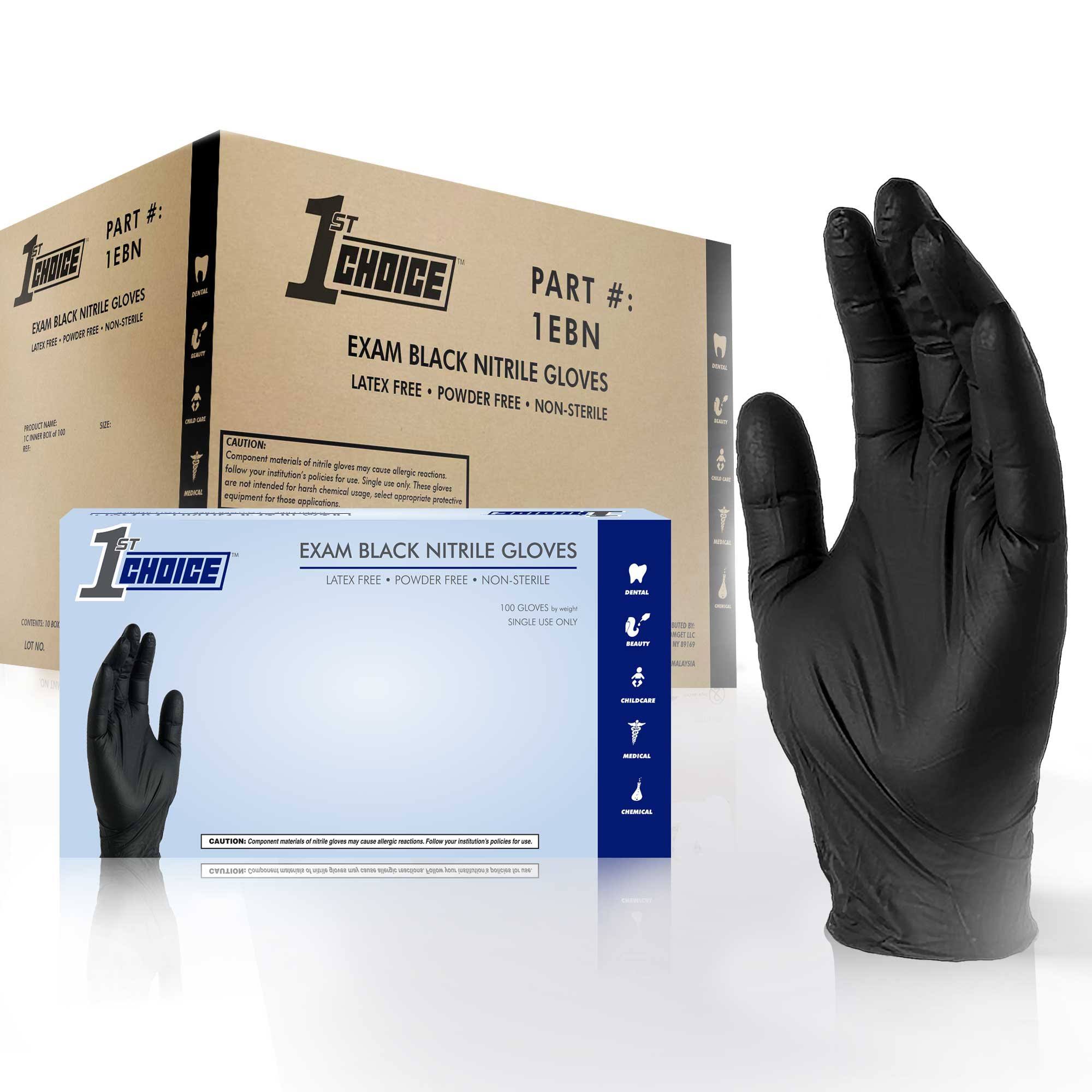Black Large Nitrile Disposable Gloves, 1000/Case L49929