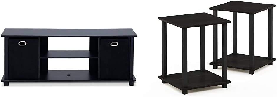 Americano/Black/Brown Entertainment Center Pack of 2 D921