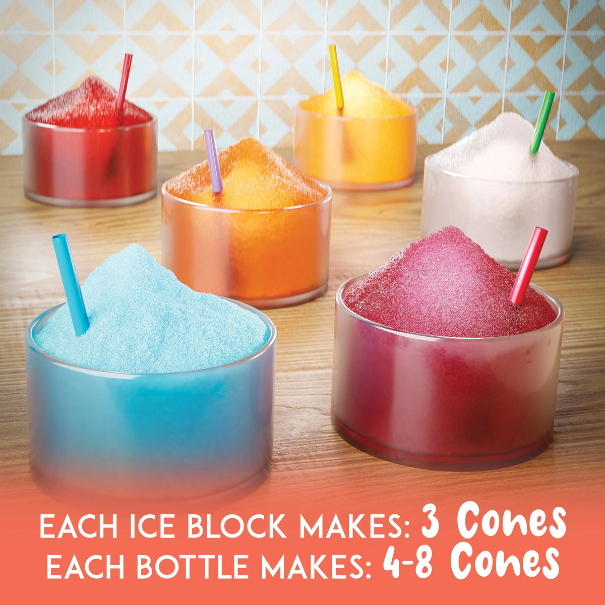 White Shaved Ice Machine Party Package with 3 Syrups and Supplies N511