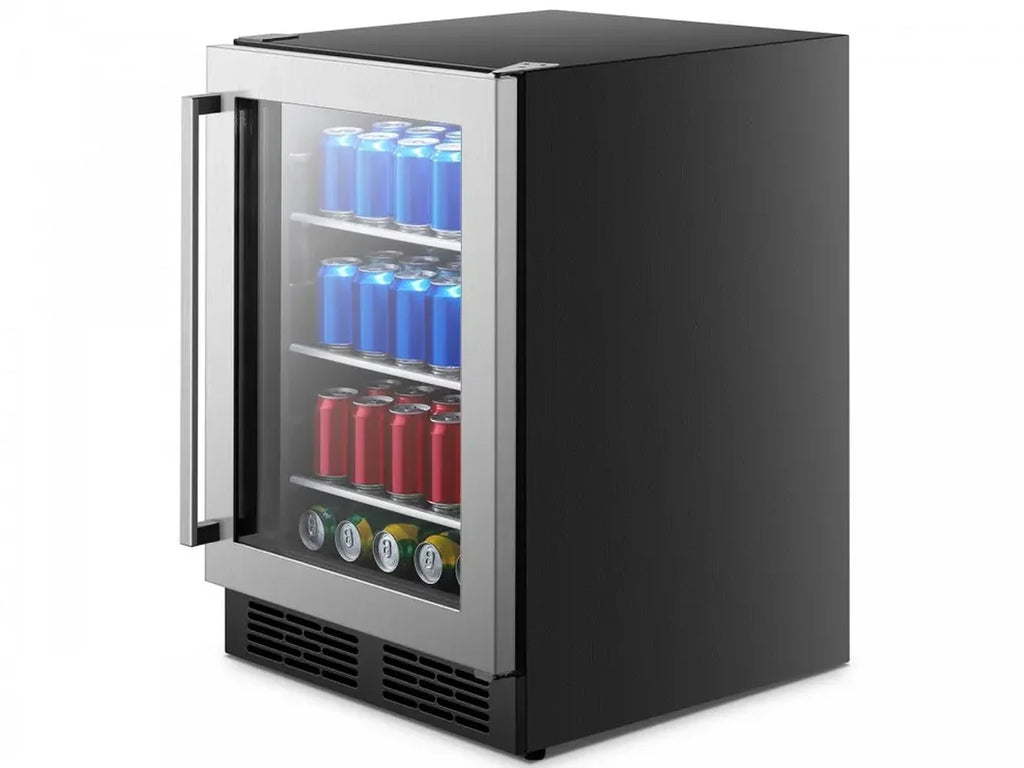 140-Can 5.4 CU. FT. Freestanding Stainless Steel Beverage Cooler S85772