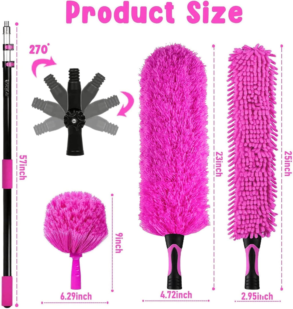 20 Foot High Reach Duster Kit, 5-12ft Extension Pole, Pack of 2 Q944