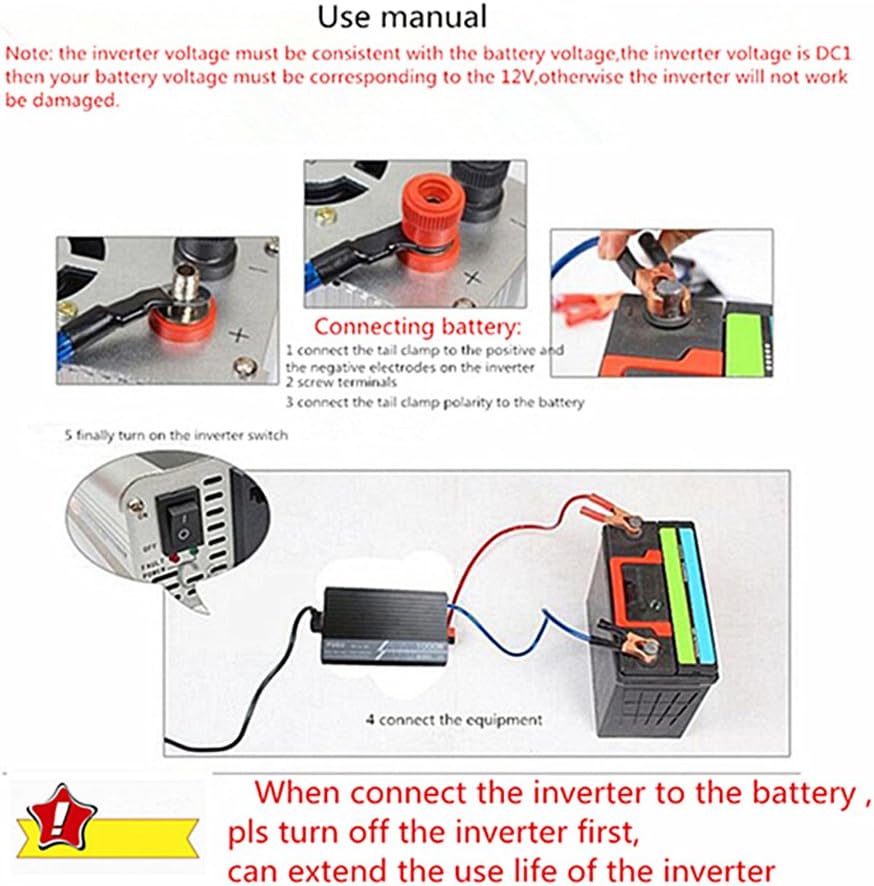 1000W Pure Sine Wave Power Inverter 24V DC to 120V AC 60HZ with USB LCD Display Y749749